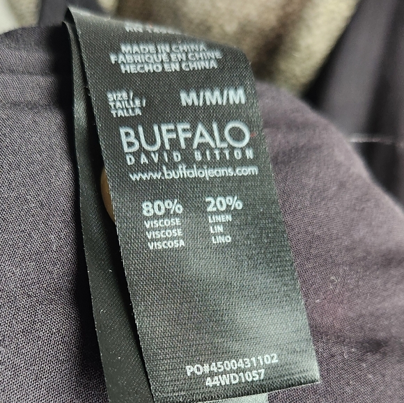 Linen Button front Catina midi dress by Buffalo David Bitton Sz M Black - Picture 13 of 14